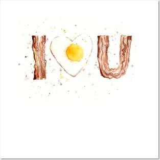 Bacon and Egg I HEART U Posters and Art